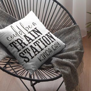 Train Station kind of day Pillow Cover